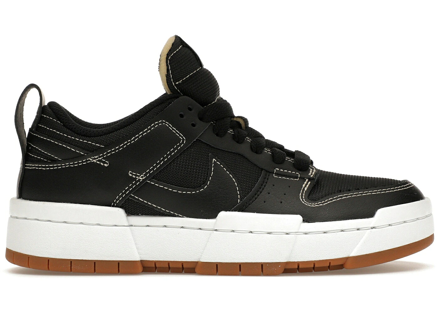 ナイキ ダンク 黒色 ブラック 白色 ホワイト 茶色 ブラウン ダンクロー WOMEN'S スニーカー レディース NIKE DUNK LOW DISRUPT BLACK GUM (WOMEN'S) / BLACK WHITE GUM MEDIUM BROWN