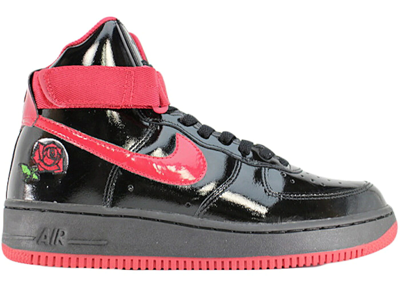 ナイキ ハイ ローズ 黒色 ブラック 赤 レッド エアフォース スニーカー メンズ NIKE AIR FORCE 1 HIGH ROSE GARDEN (2002) / BLACK VARSITY RED