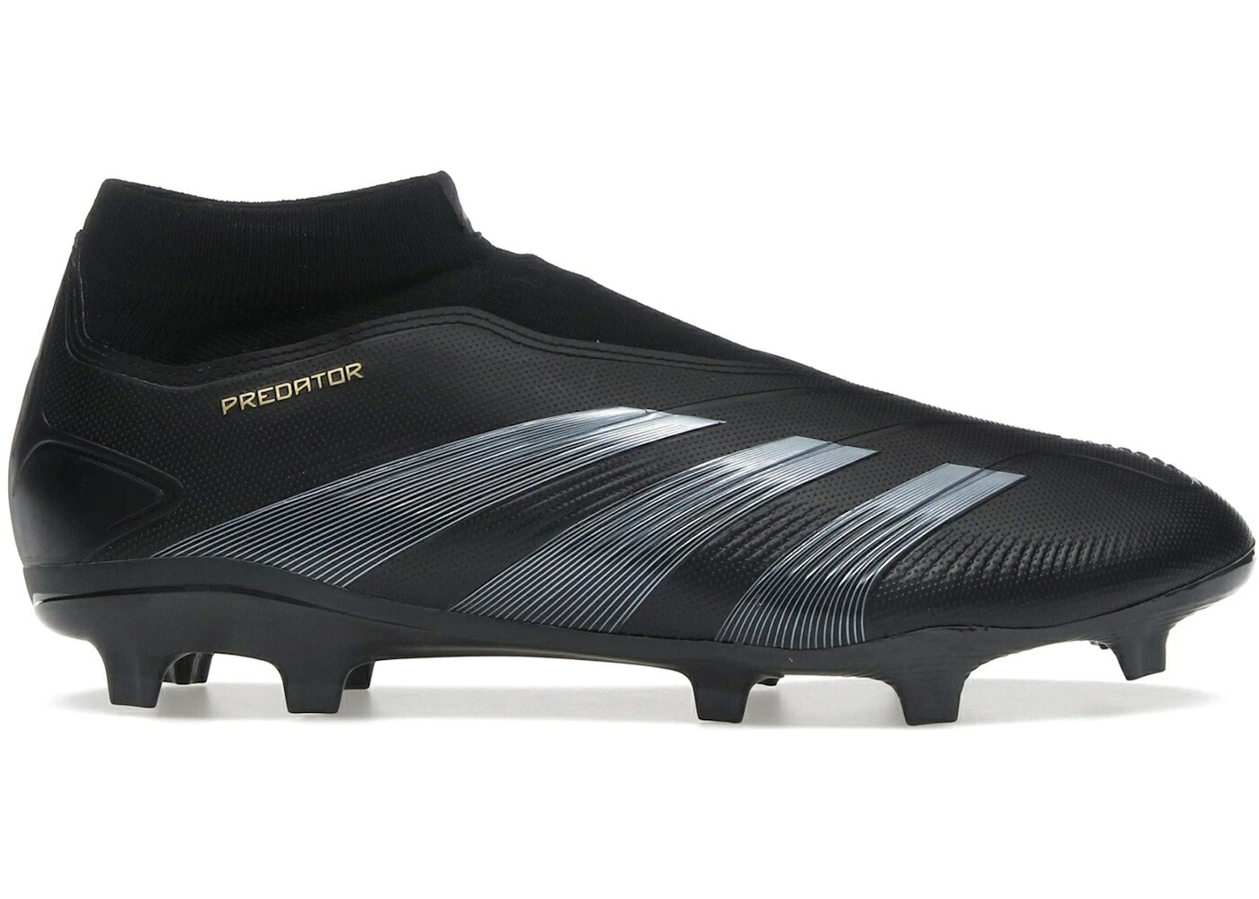 アディダス プレデター コア 黒色 ブラック カーボン ゴールド スニーカー メンズ ADIDAS PREDATOR LEAGUE LACELESS FG CORE BLACK CARBON GOLD METALLIC / CORE BLACK CARBON GOLD METALLIC