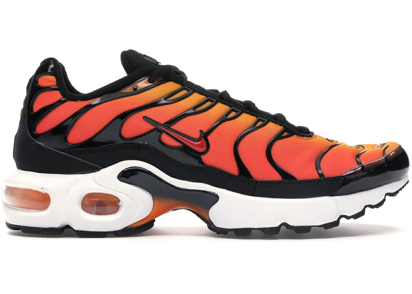 ナイキ マックス 黒色 ブラック エアマックスプラス ジュニア キッズ NIKE AIR MAX PLUS SUNSET (2018) (GS) / BLACK PIMENTO BRIGHT CERAMIC ベビー マタニティ スニーカー|スニケス