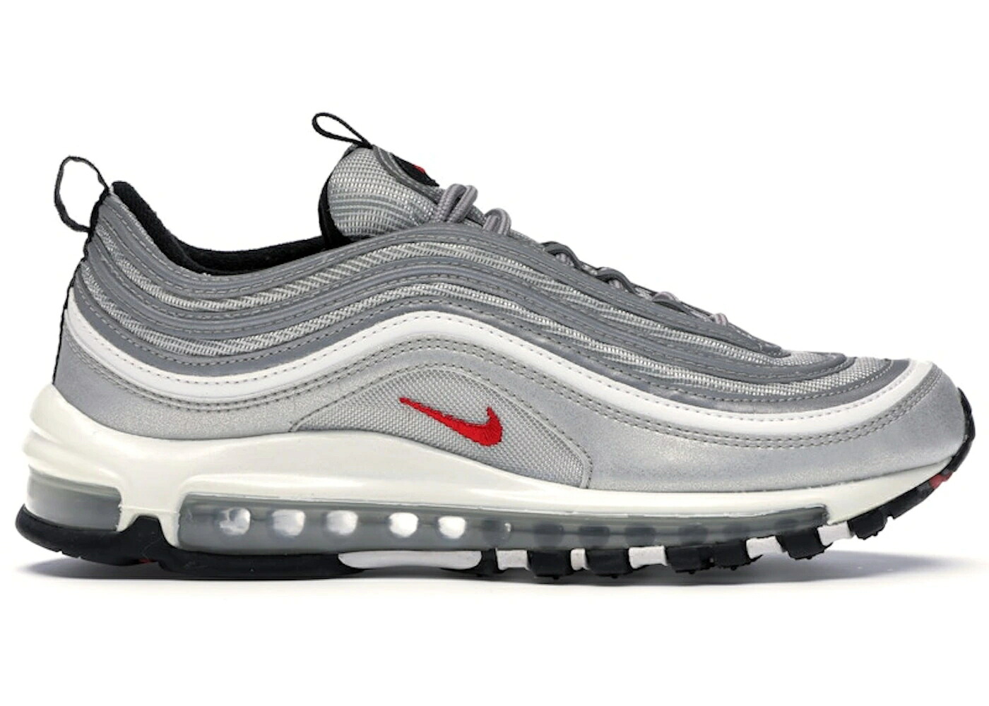 ナイキ マックス しろがね色 しろがね色 ブレット 赤 赤いこと エア湖マックス スニーカー メンズ NIKE AIR MAX 97 SILVER BULLET (2016/2017) / METALLIC SILVER VARSITY RED
