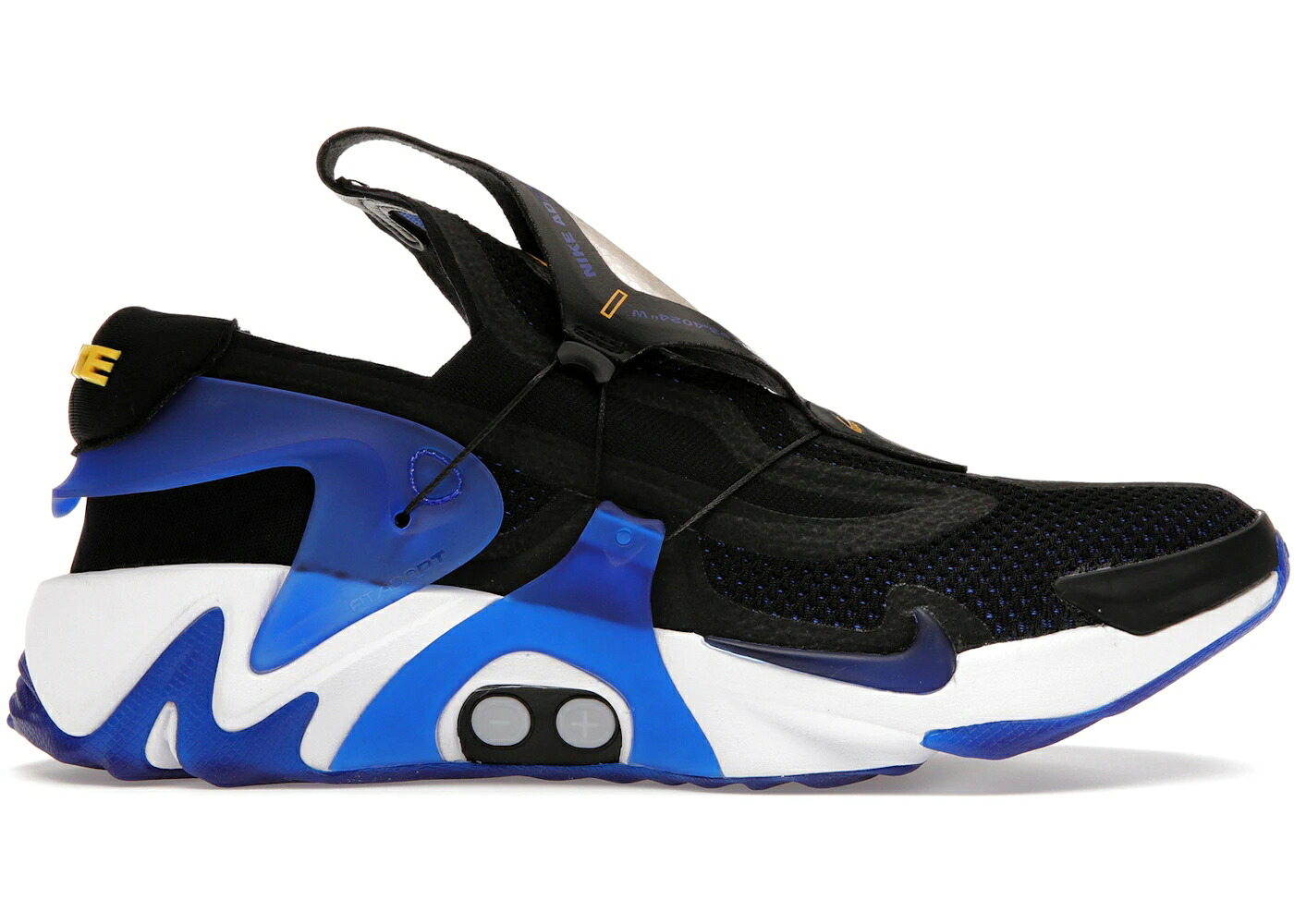 ナイキ アダプト ハラチ 黒いこと 黒いこと 青味 青み 白いこと 白いこと スニーカー メンズ NIKE ADAPT HUARACHE BLACK RACER BLUE (US CHARGER) / BLACK RACER BLUE AMARILLO WHITE