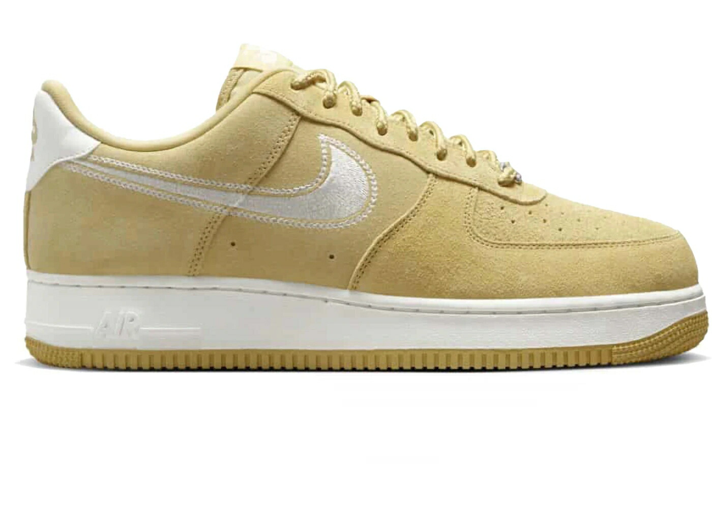 ナイキ ゴールド スウッシュ スウォッシュ 空軍 \u002707 スニーカー メンズ NIKE AIR FORCE 1 LOW LV8 BUFF GOLD SAIL EMBROIDERED SWOOSH / BUFF GOLD SAIL