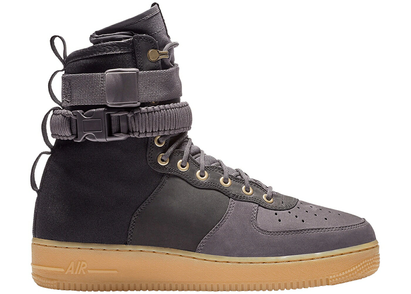 ナイキ ハイ 黒色 ブラック 茶色 ブラウン サンダー 青色 ブルー エアフォース スニーカー メンズ NIKE SF AIR FORCE 1 HIGH BLACK LIGHT BROWN / BLACK THUNDER BLUE GUM LIGHT