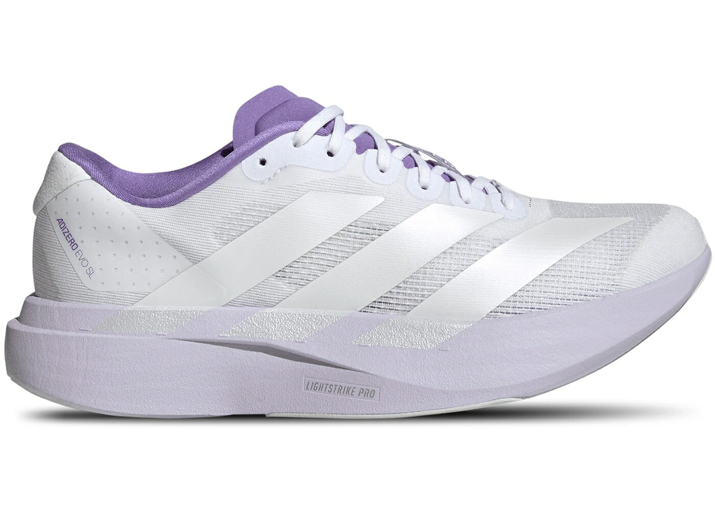 アディダス アディゼロ 白いこと 白いこと 紫 パープル 皆無 WOMEN\u0027S スニーカー レディース ADIDAS ADIZERO EVO SL WHITE PURPLE TINT (WOMEN\u0027S) / CLOUD WHITE ZERO METALIC PURPLE