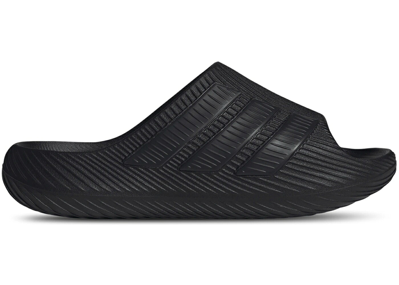 アディダス 黒色 ブラック スニーカー メンズ ADIDAS PURECHILL SLIDES BLACK / BLACK BLACK BLACK|スニケス