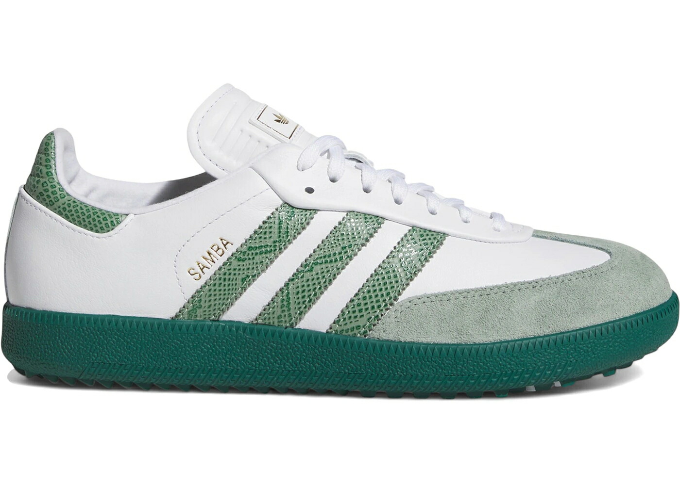 アディダス サンバ ゴルフ 白色 ホワイト 緑 グリーン スニーカー メンズ ADIDAS SAMBA SPIKELESS GOLF BARSTOOL WHITE COLLEGIATE GREEN / CLOUD WHITE COLLEGIATE GREEN