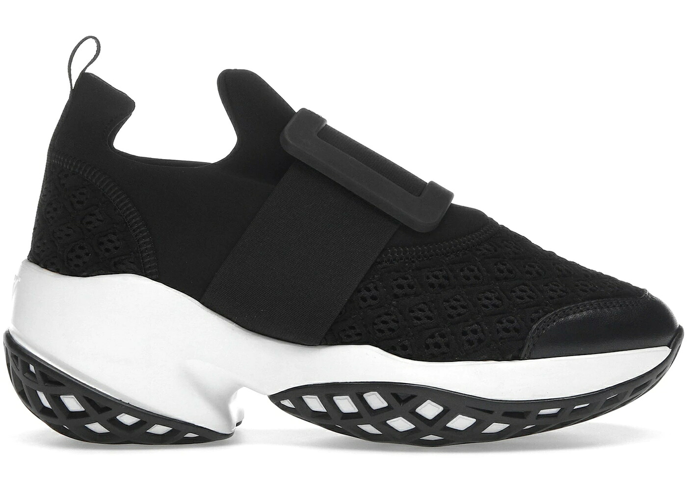 ラン 黒色 ブラック 白色 ホワイト VIV' WOMEN'S スニーカー レディース ROGER VIVIER ROGER VIVIER RUN FABRIC BLACK WHITE (WOMEN'S) /
