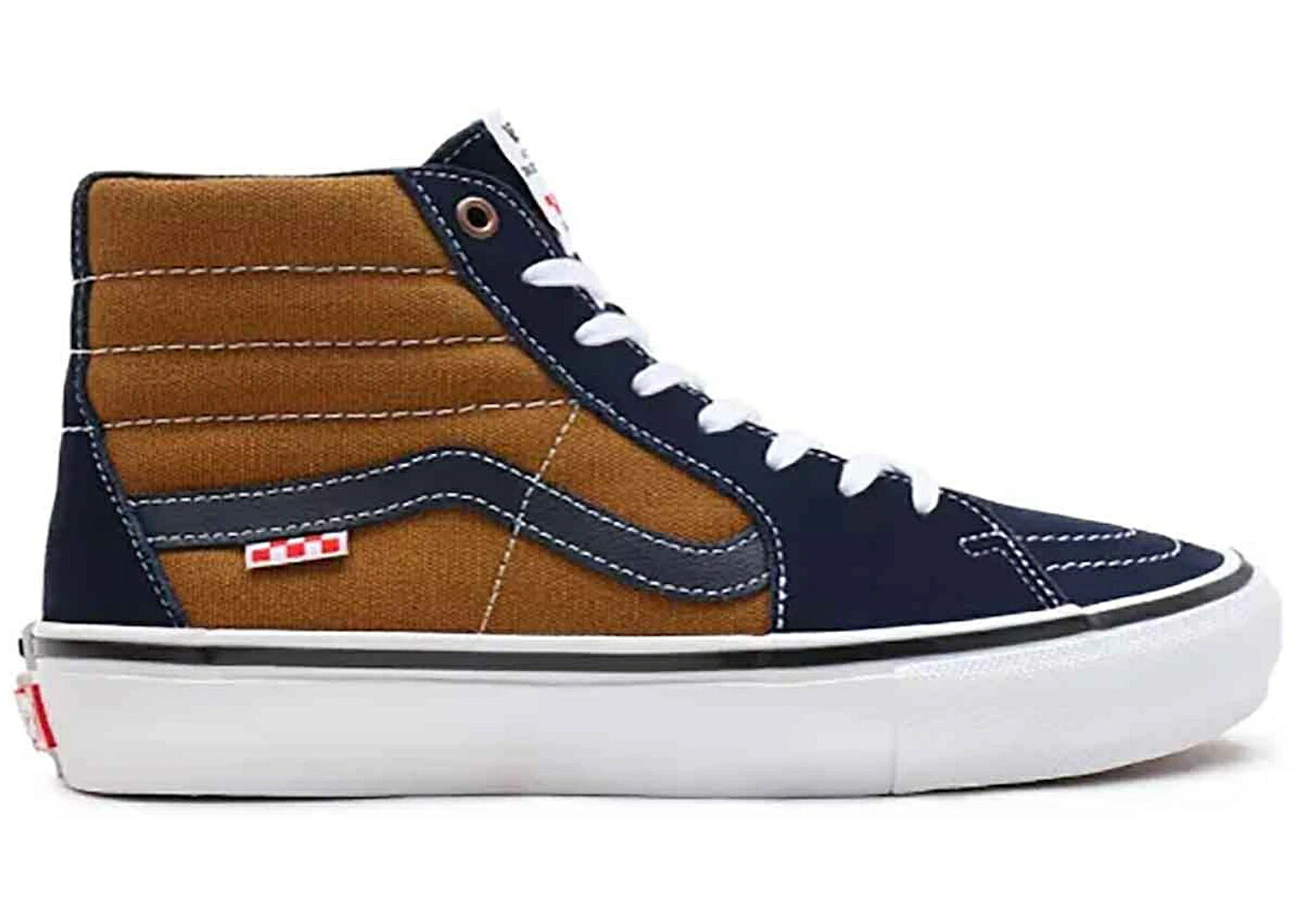 ヴァンズ バンズ スケートハイ 紺色 ネイビー 茶色 ブラウン スニーカー メンズ VANS SK8-HI ANDREW REYNOLDS / NAVY GOLDEN BROWN