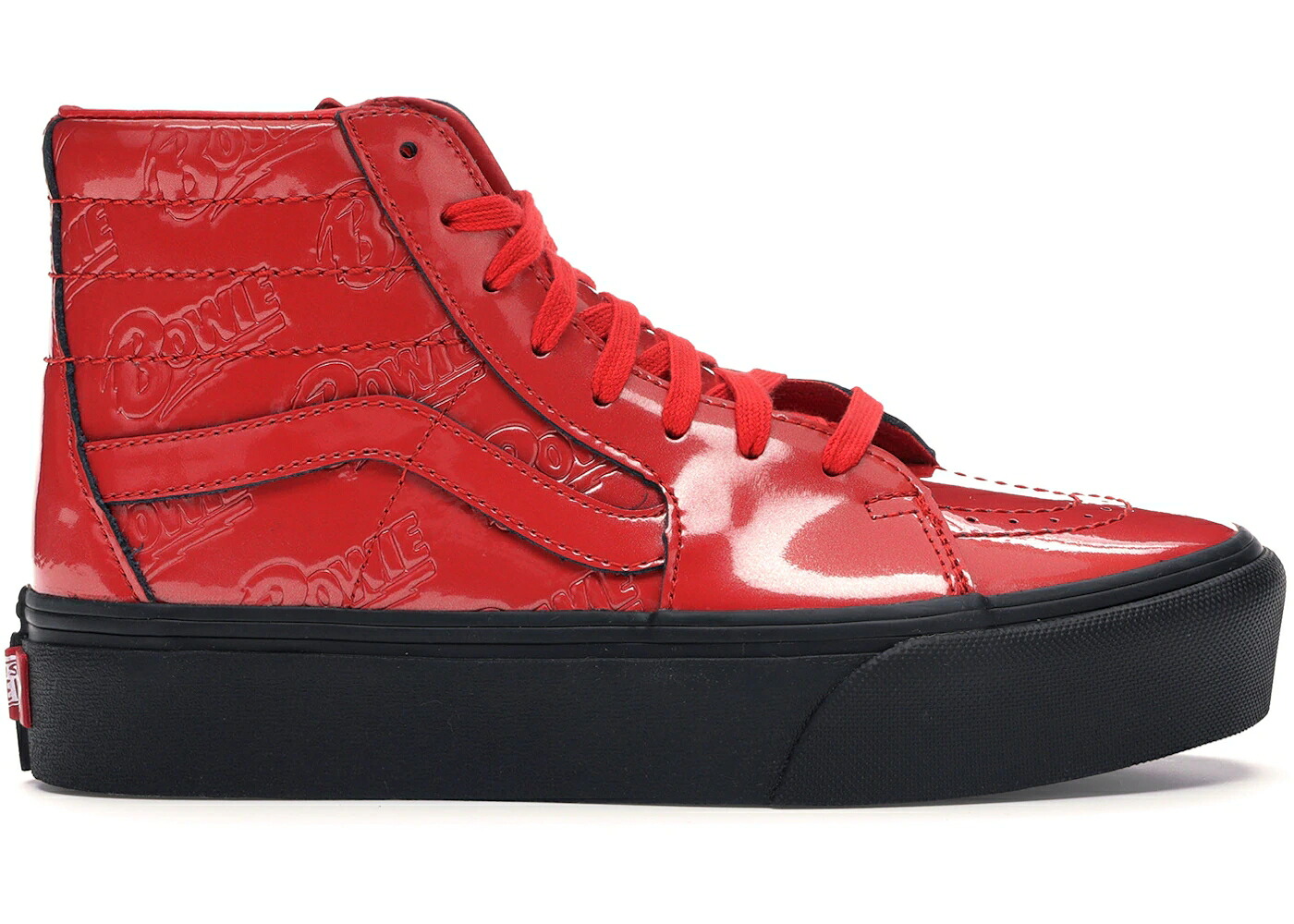 ヴァンズ バンズ 滑るご機嫌 赤 赤いこと 黒いこと 黒いこと 2.0 スニーカー メンズ VANS SK8-HI PLATFORM DAVID BOWIE ZIGGY STARDUST / RED BLACK 靴-スニーカー