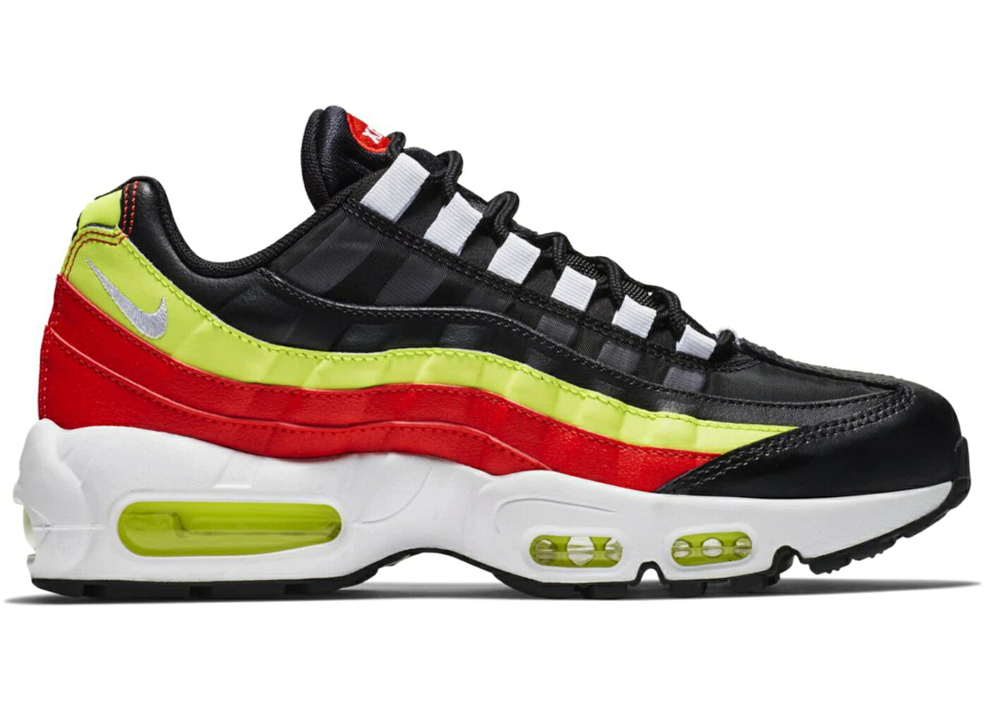 ナイキ マックス 黒色 ブラック 赤 レッド エアマックス スニーカー メンズ NIKE AIR MAX 95 BLACK NEON RED / BLACK VOLT HABENERO RED|スニケス