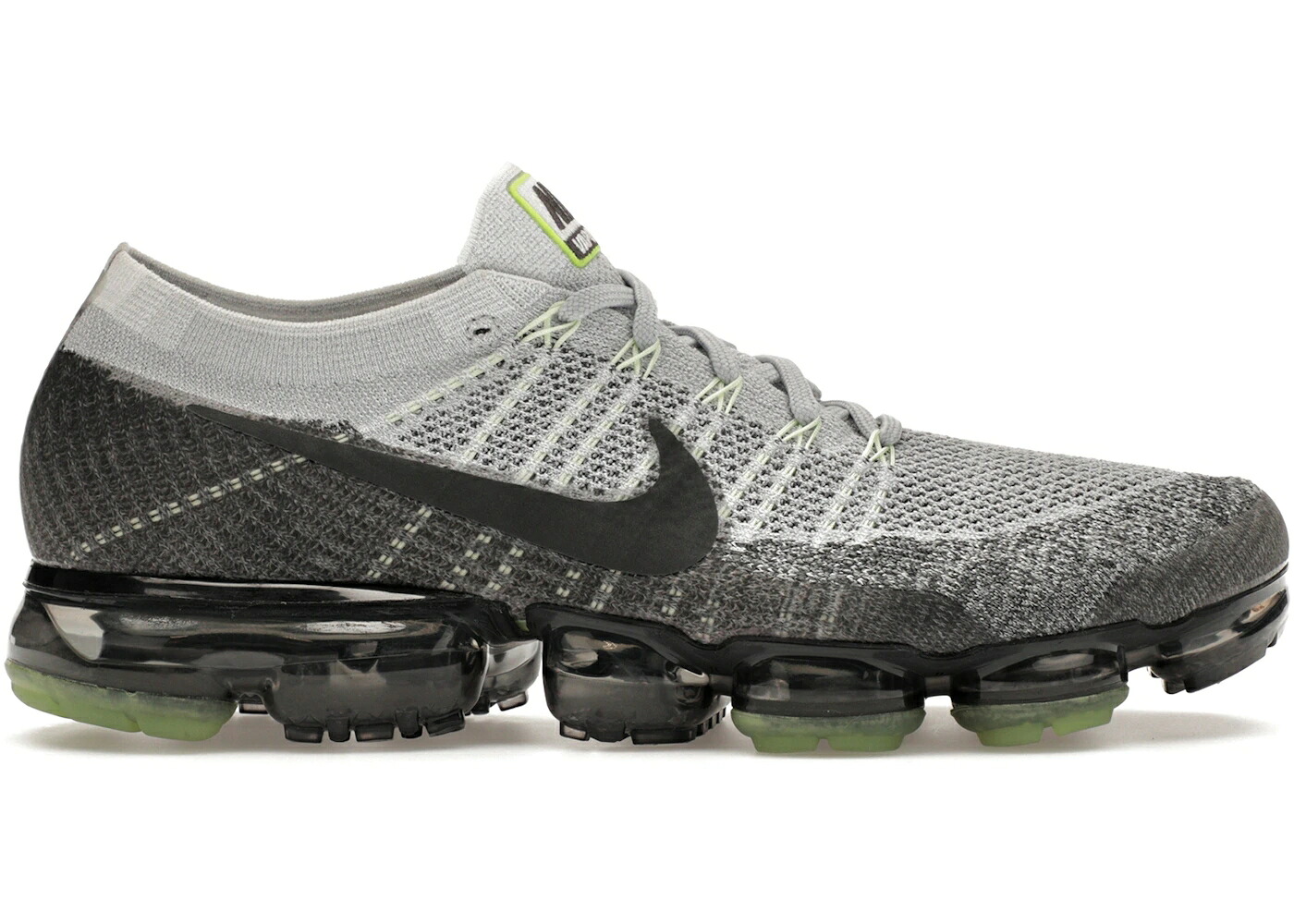 ナイキ 灰色 グレー ピュア プラチナム 白色 ホワイト エアヴェイパーマックス スニーカー メンズ NIKE AIR VAPORMAX GREY NEON / PURE PLATINUM ANTHRACITE WHITE|スニケス