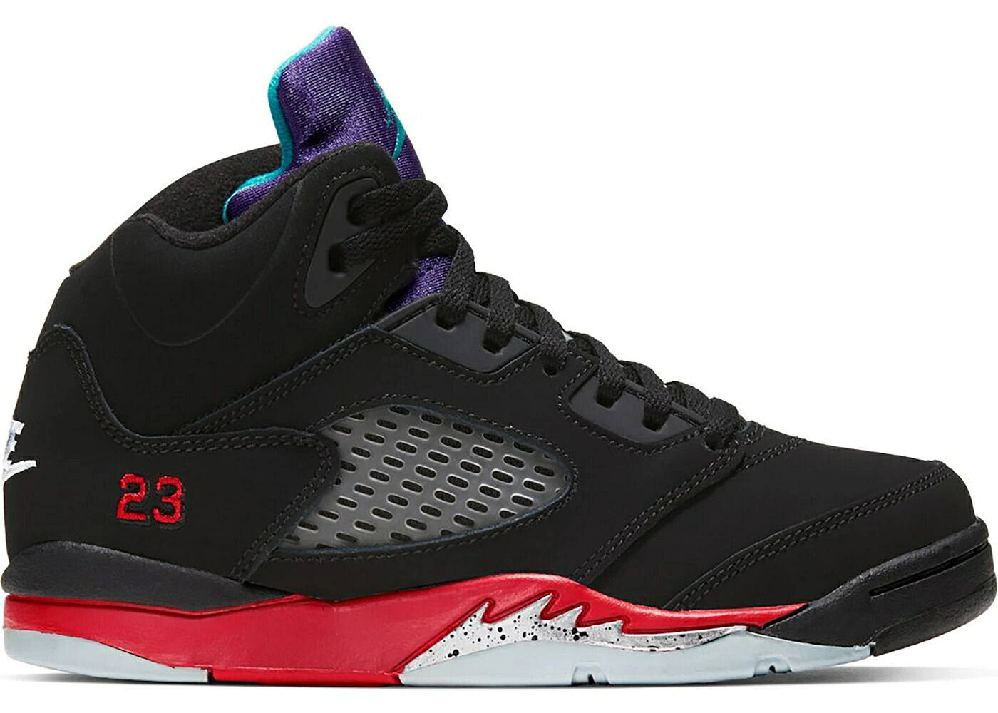 ナイキ ジョーダン 黒色 ブラック ファイア 赤 レッド ジュニア キッズ JORDAN 5 RETRO TOP 3 (PS) / BLACK FIRE RED GRAPE ICE NEW ベビー マタニティ スニーカー|スニケス