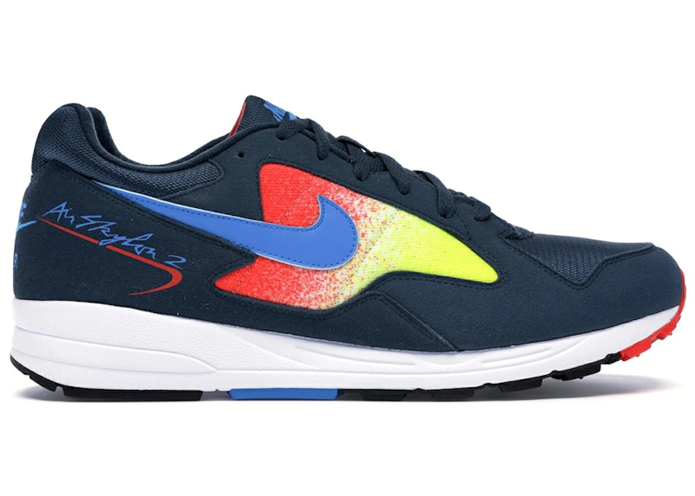 ナイキ 紺色 ネイビー 赤 レッド スニーカー メンズ NIKE AIR SKYLON 2 ARMORY NAVY / ARMORY NAVY HABANERO RED OPTI｜スニケス