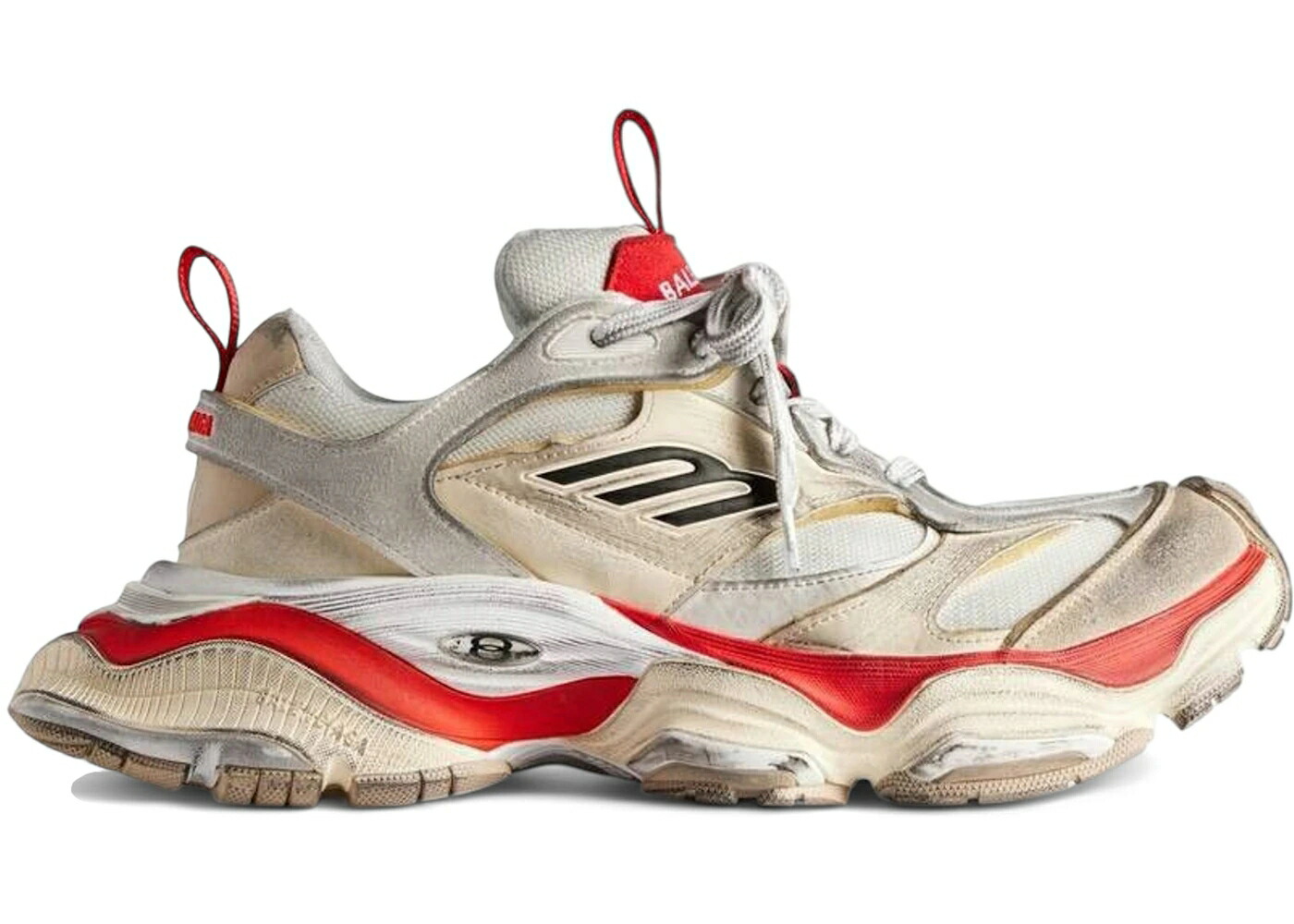 バレンシアガ カーゴ ベージュ 赤 レッド 灰色 グレー スニーカー メンズ BALENCIAGA CARGO WORN-OUT BEIGE RED / BEIGE GREY RED