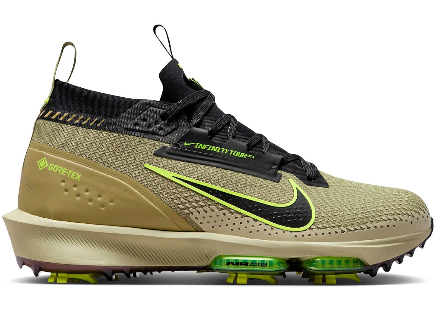 ナイキ ズーム ゴアテックス オリーブ 黒色 ブラック スニーカー メンズ NIKE AIR ZOOM INFINITY TOUR 2 GORE-TEX DUSTY OLIVE VOLT BLACK / DUSTY OLIVE VOLT BLACK