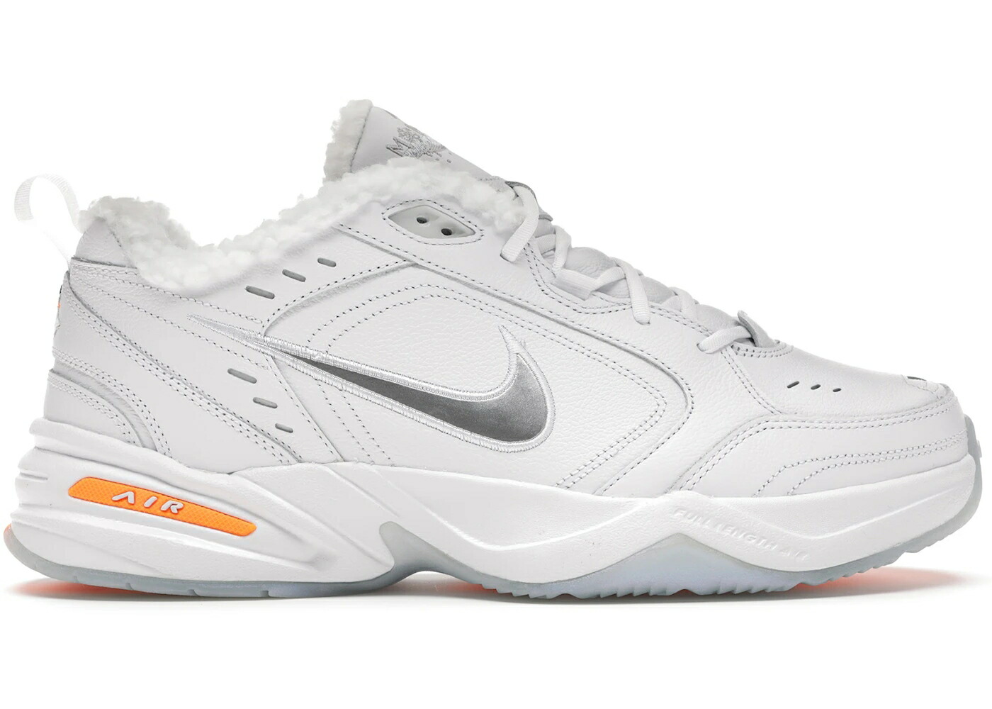 ナイキ モナーク 白色 ホワイト 橙 オレンジ スニーカー メンズ NIKE AIR MONARCH IV SNOW DAY / WHITE TOTAL ORANGE METALLIC
