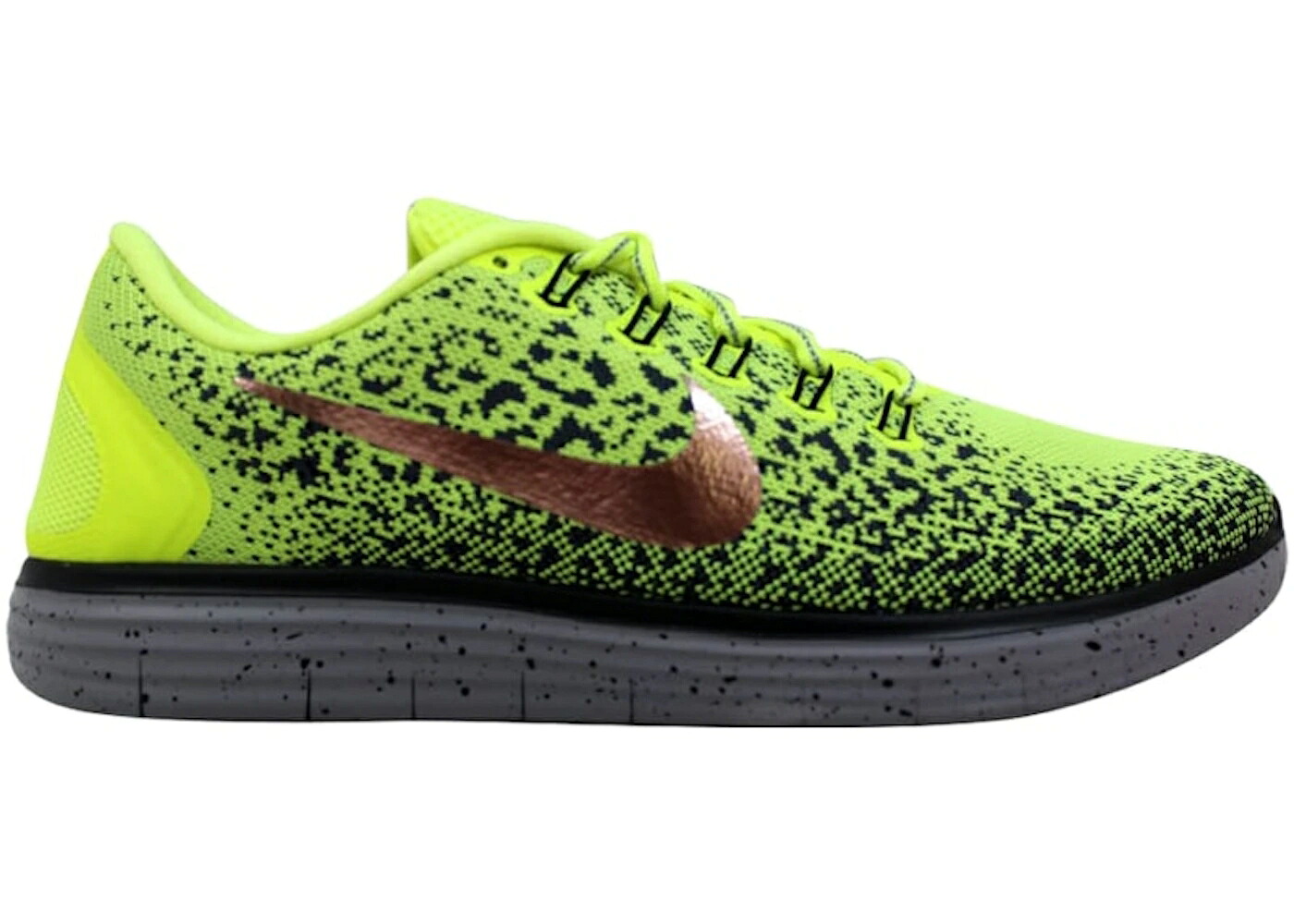 ナイキ フリー ラン 赤 レッド 灰色 グレー 銅 ブロンズ スニーカー メンズ NIKE FREE RUN DISTANCE SHIELD VOLT/METALLIC RED BRONZE-DARK GREY / VOLT METALLIC RED BRONZE DARK