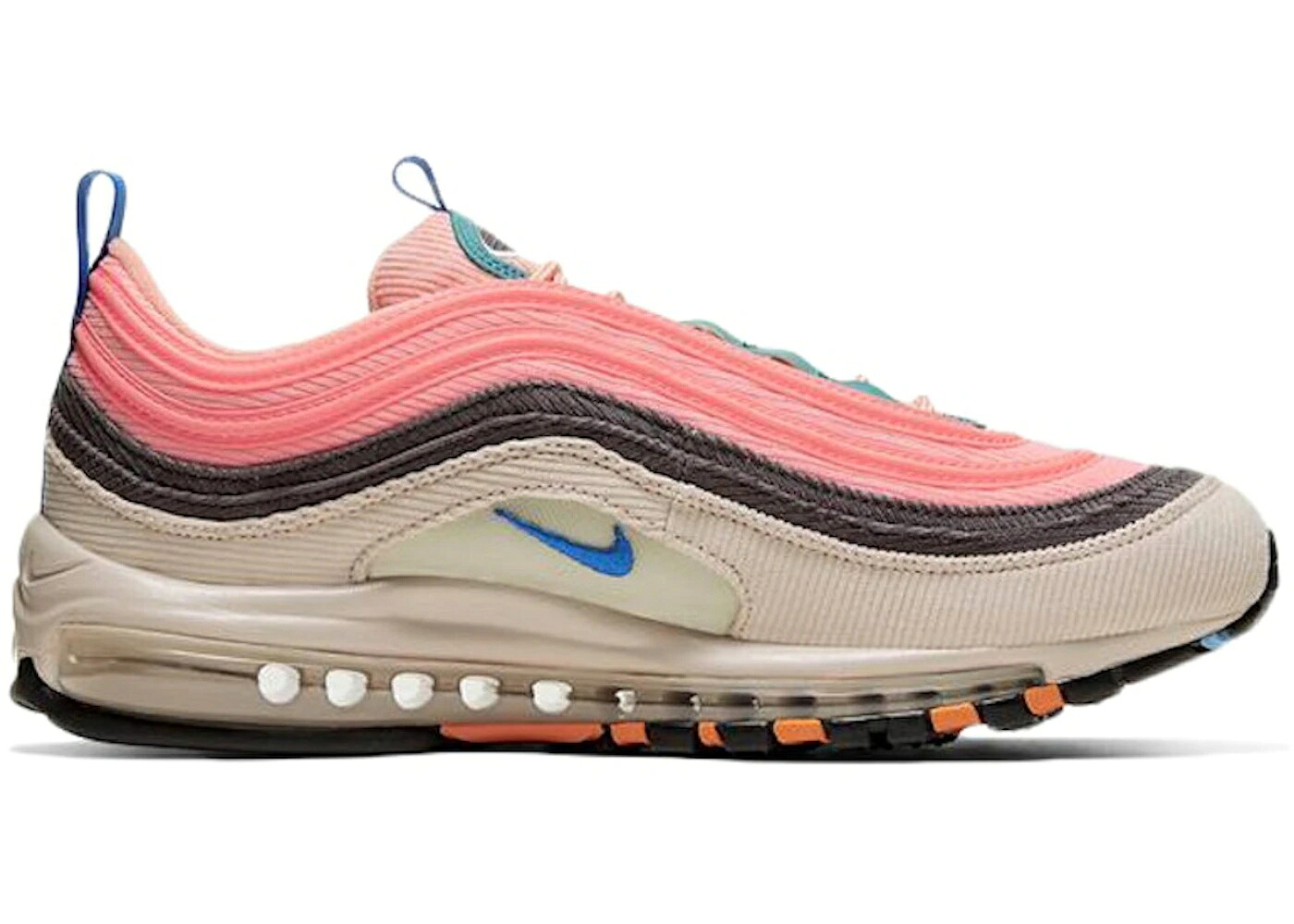 ナイキ マックス コール天 砂色 砂子 サクラ色 赤銅色 赤銅色 大気圏マックス スニーカー メンズ NIKE AIR MAX 97 CORDUROY DESERT SAND / SAND ROYAL PINK BROWN