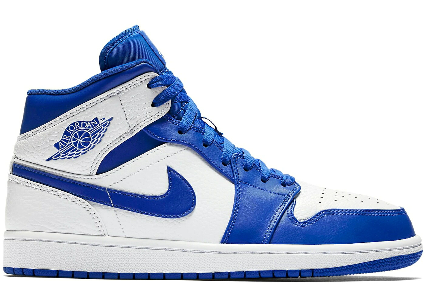 ナイキ ジョーダン ミッド 白色 ホワイト スニーカー メンズ JORDAN 1 MID HYPER ROYAL / WHITE HYPER ROYAL WHITE｜スニケス