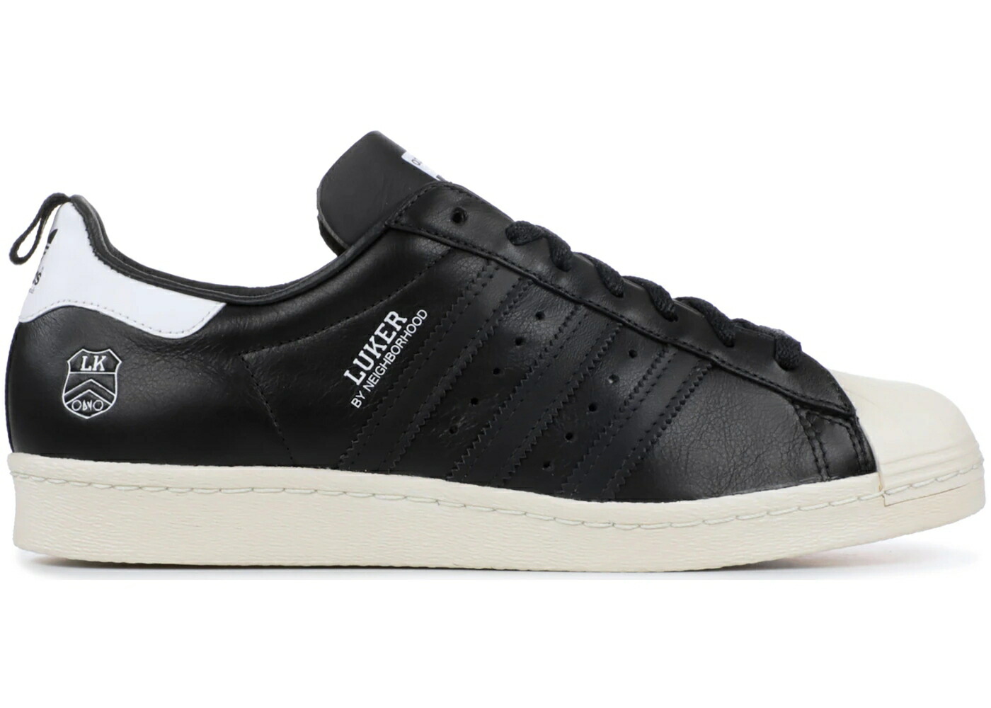 アディダス スーパースター 黒色 ブラック 白色 ホワイト スニーカー メンズ ADIDAS SUPERSTAR 80S LUKER NEIGHBORHOOD BLACK / BLACK 1 BLACK 1 WHITE