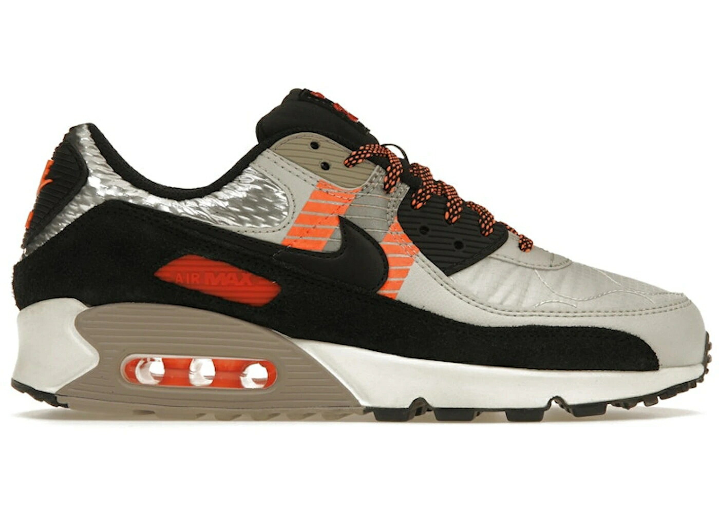 ナイキ マックス 黒色 ブラック 橙 オレンジ エアマックス スニーカー メンズ NIKE AIR MAX 90 3M PACK LIGHT BONE / LIGHT BONE BLACK TOTAL ORANGE