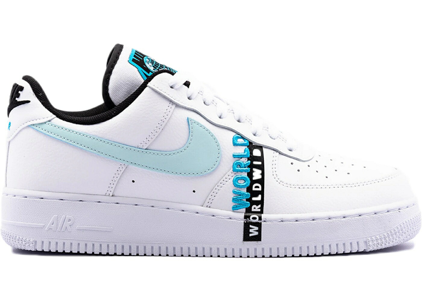 ナイキ 白色 ホワイト 青色 ブルー 黒色 ブラック エアフォース '07 スニーカー メンズ NIKE AIR FORCE 1 LOW LV8 WORLDWIDE PACK WHITE BLUE FURY / WHITE BLUE FURY BLACK GLACIER