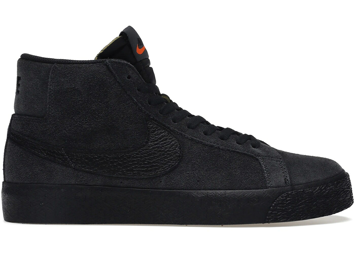 ナイキ エスビー ブレイザー ミッド 橙 オレンジ 黒色 ブラック スニーカー メンズ NIKE SB BLAZER MID ORANGE LABEL DARK SMOKE / DARK SMOKE DARK SMOKE BLACK｜スニケス