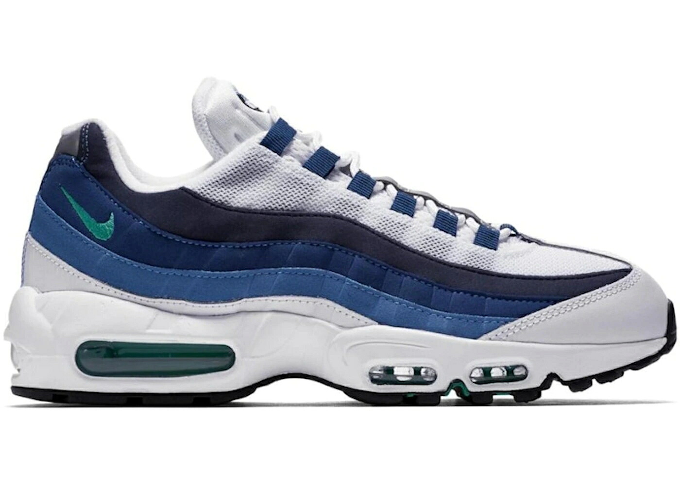 ナイキ マックス 白色 ホワイト 青色 ブルー 緑 グリーン コート エアマックス スニーカー メンズ NIKE AIR MAX 95 WHITE SLATE BLUE / WHITE EMERALD GREEN COURT BLUE 281,655円