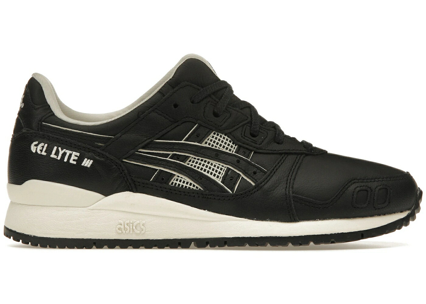 アシックス 先だつものともし火 黒いこと 黒いこと なめし革 皮膚軟化剤 スニーカー メンズ ASICS GEL-LYTE III BLACK LEATHER / BLACK BLACK CREAM