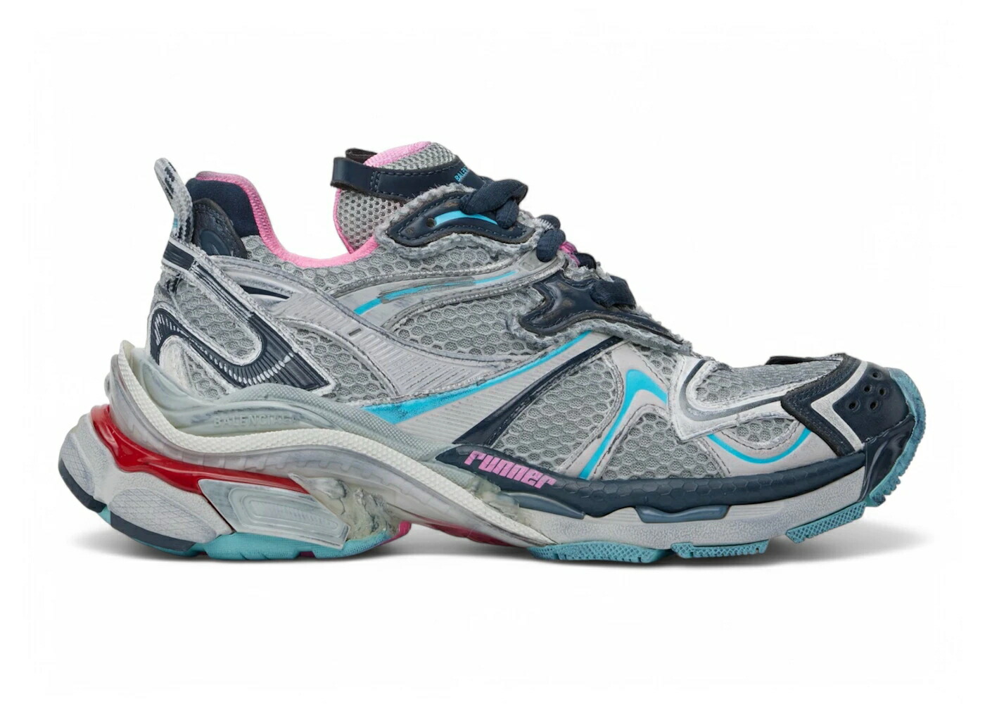 バレンシアガ 薄墨色 薄墨色 青碧 青碧 サクラ色 赤 赤いこと 2.0 スニーカー メンズ BALENCIAGA RUNNER GREY BLUE PINK RED / GREY BLUE PINK RED