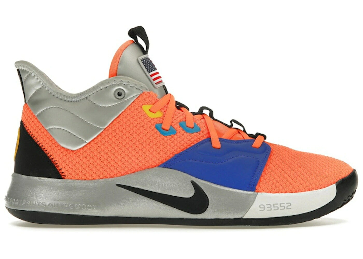 ナイキ 橙 オレンジ 黒色 ブラック スニーカー メンズ NIKE PG 3 NASA / TOTAL ORANGE BLACK METALLIC