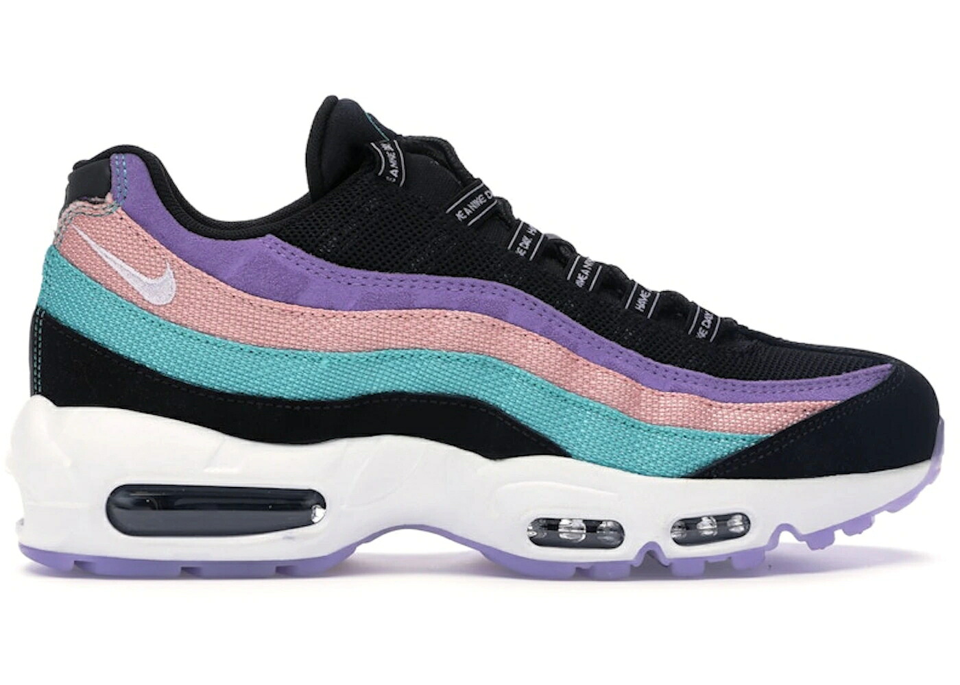 ナイキ マックス 黒色 ブラック 白色 ホワイト 翡翠 ジェード エアマックス スニーカー メンズ NIKE AIR MAX 95 HAVE A DAY / BLACK WHITE HYPER JADE BLEACHED