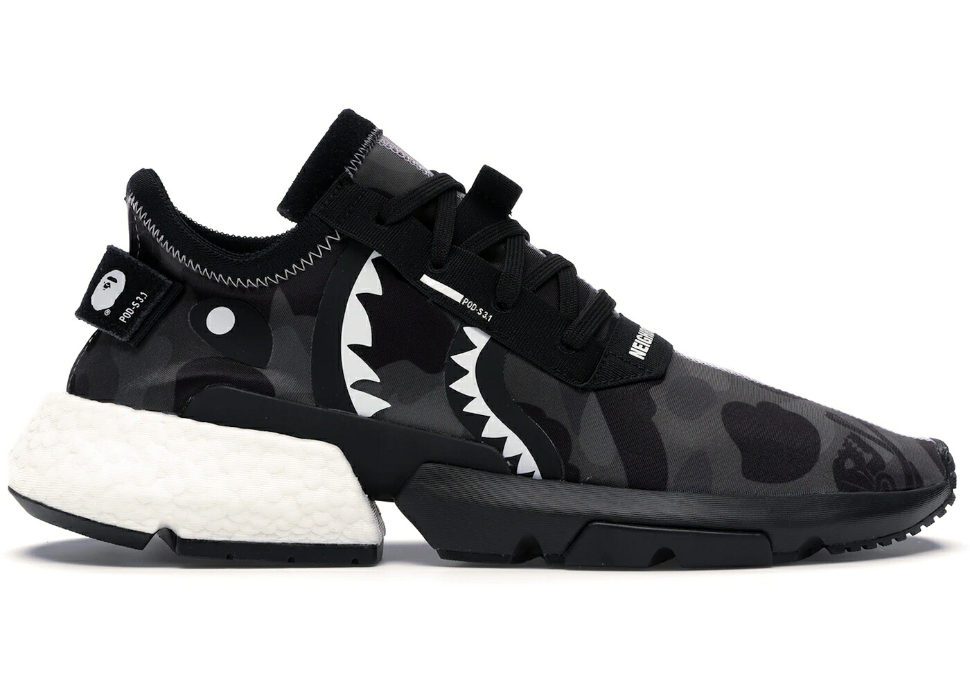 アディダス 黒いこと 黒いこと 白いこと 白いこと 薄墨色 薄墨色 S3.1 スニーカー メンズ ADIDAS POD BAPE X NEIGHBORHOOD / BLACK WHITE GREY
