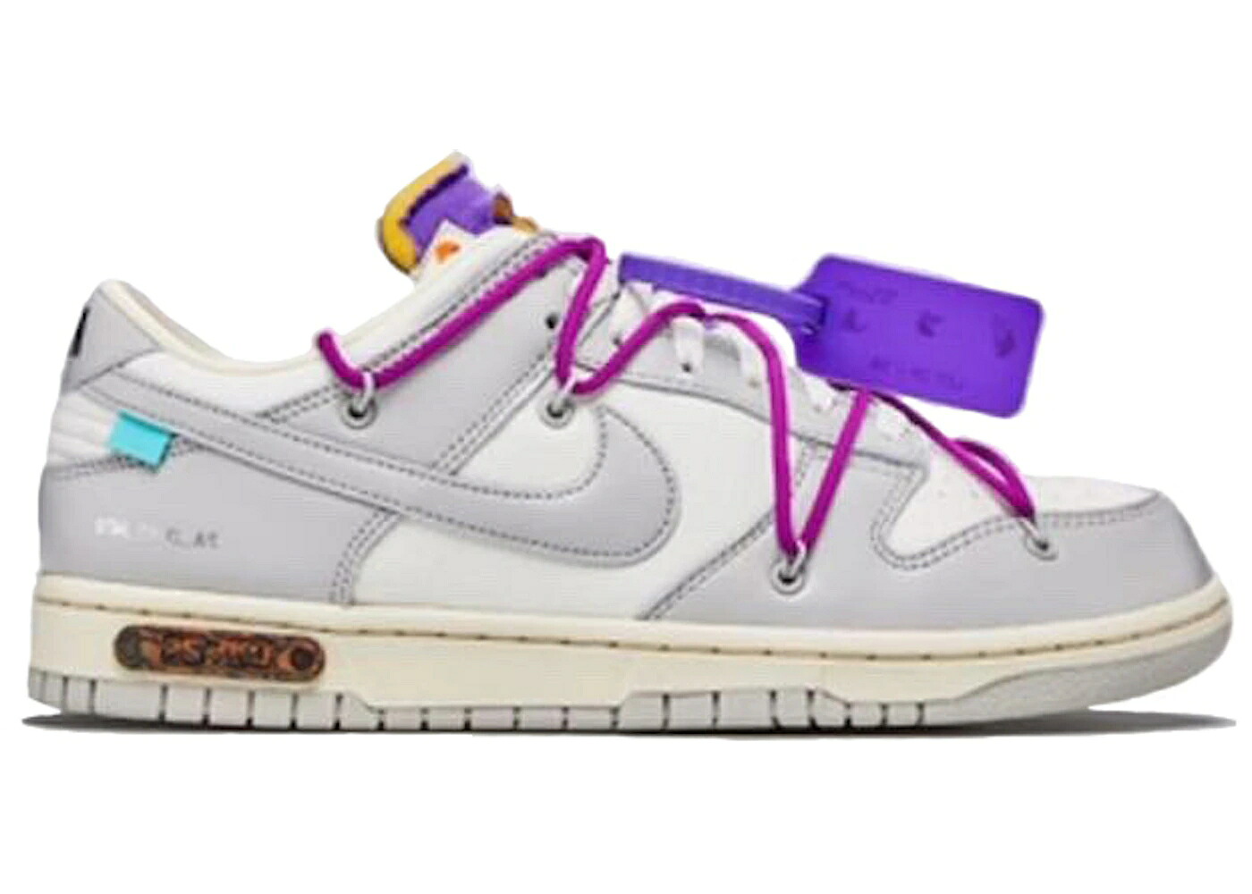ナイキ ダンク 象牙色 薄墨色 薄墨色 紫 相撲取り草 ダンクロー スニーカー メンズ NIKE DUNK LOW OFF-WHITE LOT 28 / SAIL NEUTRAL GREY HYPER VIOLET