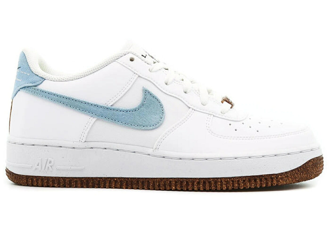 ナイキ 藍色 インディゴ 白いこと 白いこと 黒いこと 黒いこと 空軍 お坊っちゃん キッズ NIKE AIR FORCE 1 LOW LV8 INDIGO CANVAS CORK WHITE (GS) / WHITE WHITE BLACK OBSIDIAN もの言う花 マタニティ スニーカー