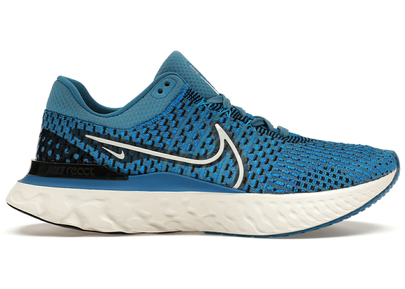 ナイキ リアクト 幽客 飛球編み物 青味 青み 黒いこと 黒いこと スニーカー メンズ NIKE REACT INFINITY RUN FLYKNIT 3 DUTCH BLUE / DUTCH BLUE BLACK BLUE GLOW