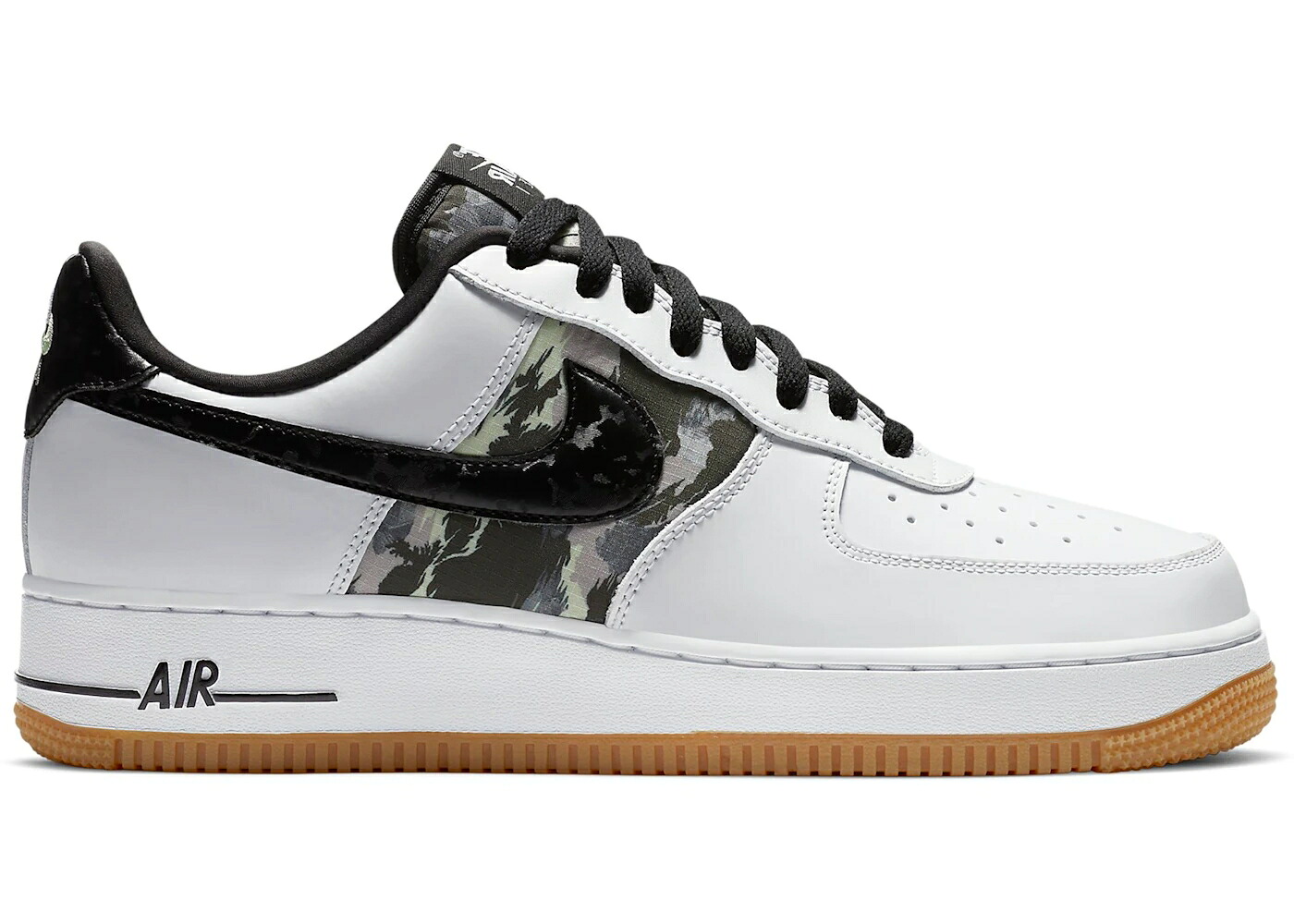 ナイキ 白いこと 白いこと 家鴨柄 黒いこと 黒いこと 空軍 スニーカー メンズ NIKE AIR FORCE 1 LOW WHITE RIPSTOP CAMO BLACK GUM / WHITE BLACK GUM