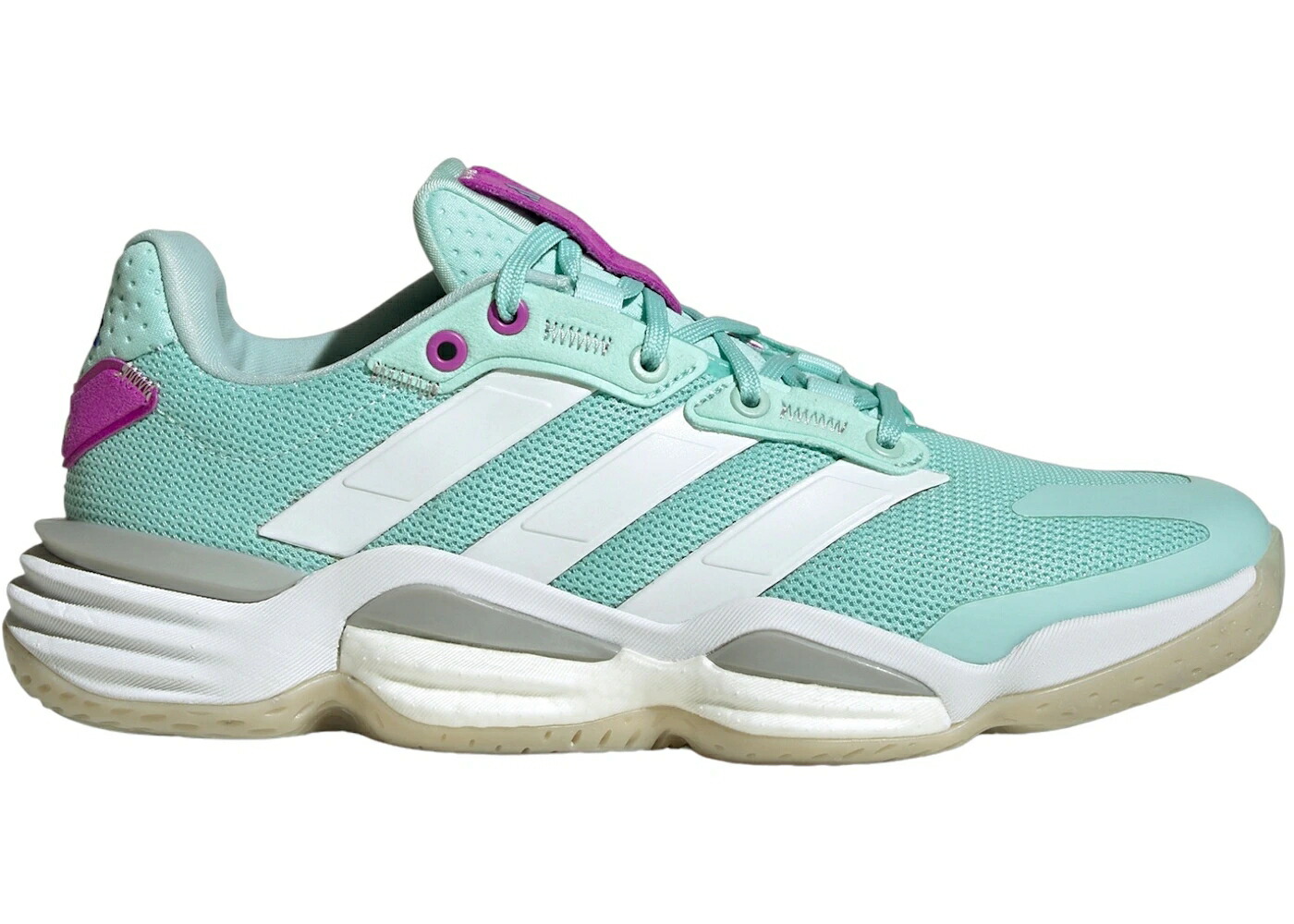 アディダス アクア 白色 ホワイト 紫 パープル バースト WOMEN'S スニーカー レディース ADIDAS STABIL 16 INDOOR SEMI FLASH AQUA CLOUD WHITE PURPLE BURST (WOMEN'S) / SEMI FLASH AQUA CLOUD WHITE