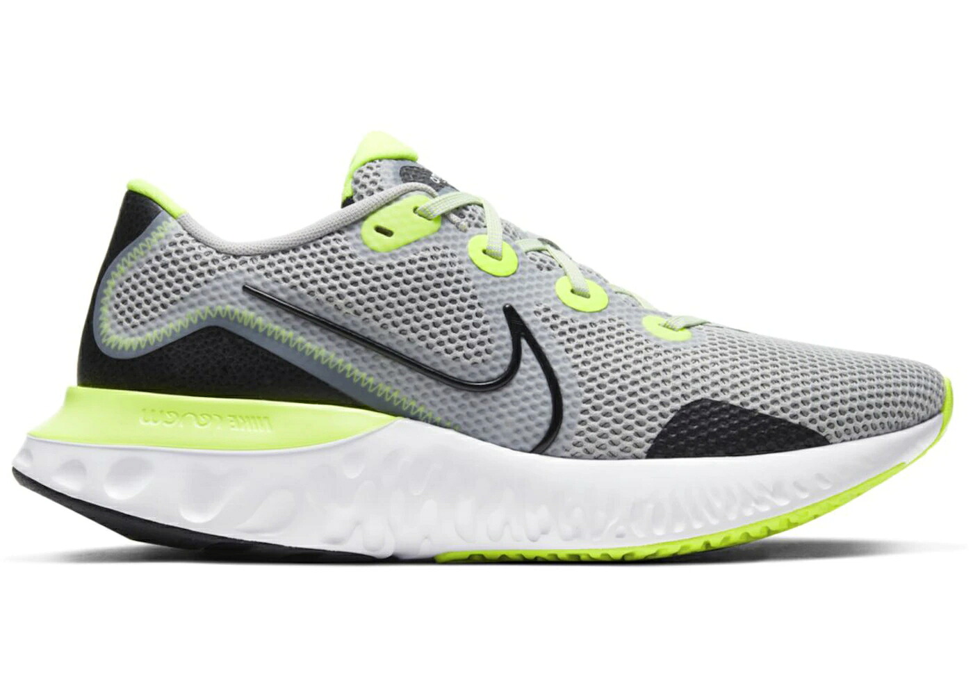ナイキ ラン 灰色 グレー 白色 ホワイト 黒色 ブラック スニーカー メンズ NIKE RENEW RUN GREY FOG VOLT / GREY FOG WHITE VOLT BLACK|スニケス