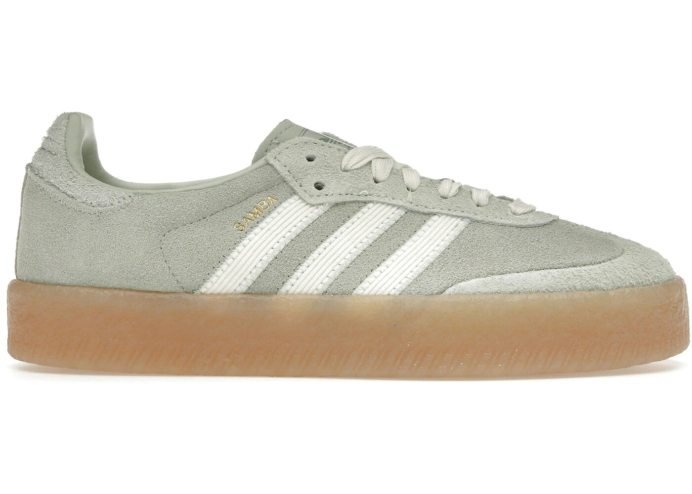 アディダス 緑 グリーン 白色 ホワイト WOMEN'S スニーカー レディース ADIDAS SAMBAE LINEN GREEN GUM (WOMEN'S) / LINEN GREEN OFF WHITE CRYSTAL