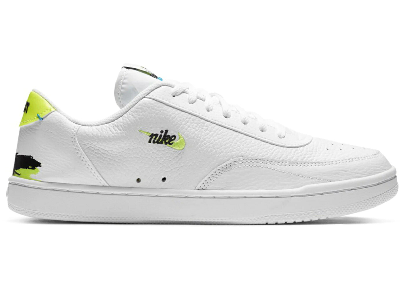 ナイキ コート ビンテージ ヴィンテージ プレミアム 白色 ホワイト 黒色 ブラック ネオ スニーカー メンズ NIKE COURT VINTAGE PREMIUM WHITE VOLT / WHITE BLACK NEO TURQUOISE VOLT