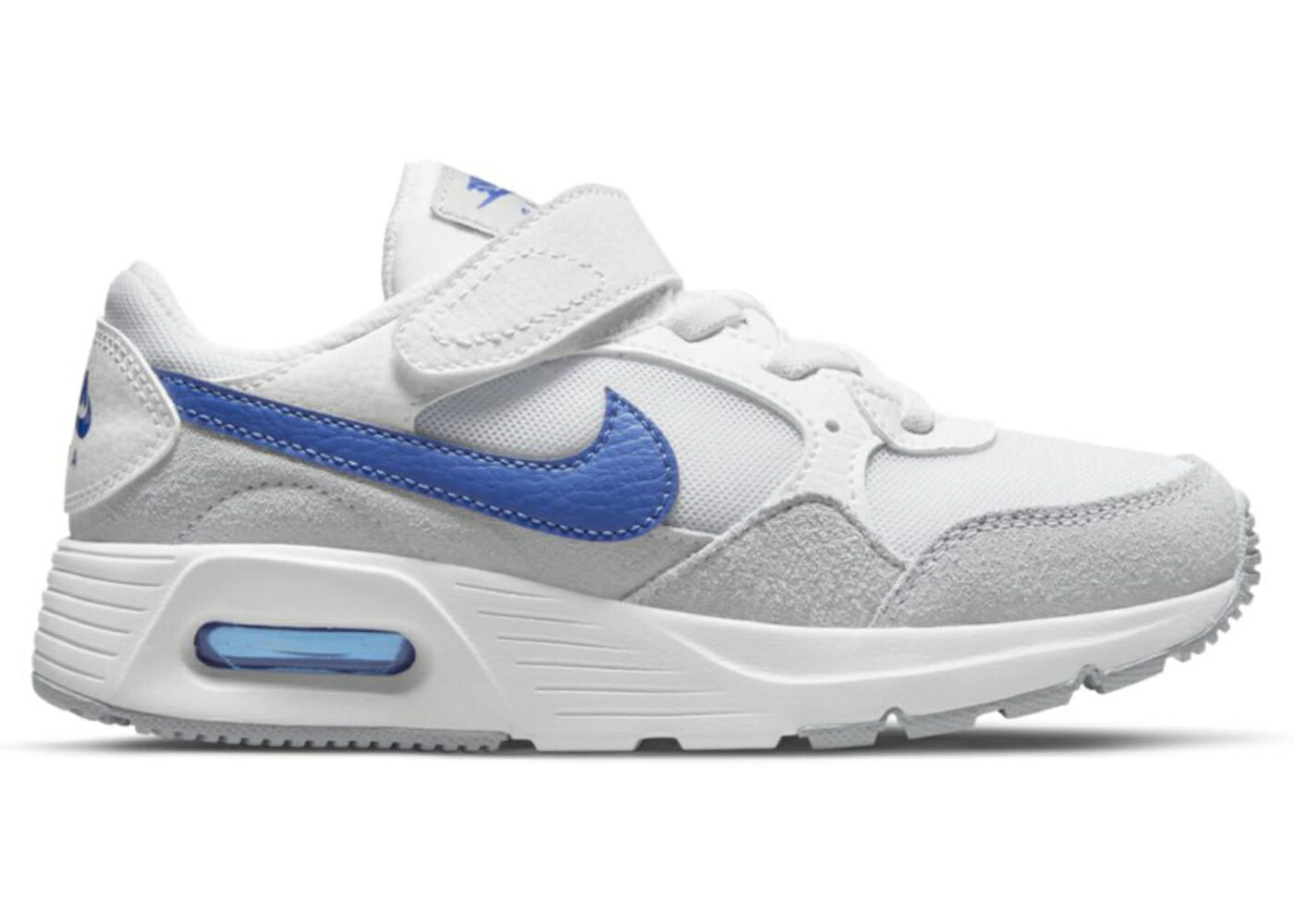 ナイキ マックス 白色 ホワイト ゲーム 灰色 グレー エアマックス ゲームロイヤル 青 ブルー ジュニア キッズ NIKE AIR MAX SC WHITE GAME ROYAL (PS) / WHITE WOLF GREY GAME ROYAL ベビー マタニティ スニ