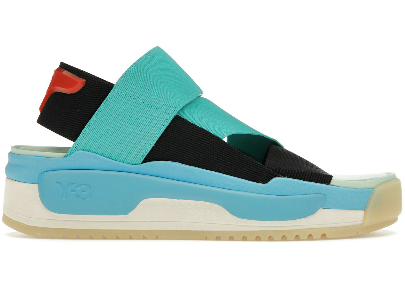 アディダス 黒色 ブラック シアン スニーカー メンズ ADIDAS Y-3 HOKORI SANDAL BLACK MINT CYAN / BLACK MINT BRIGHT CYAN
