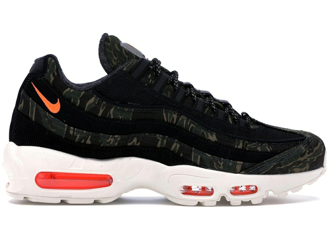 ナイキ マックス 間鴨柄 黒いこと 黒いこと 橙 オレンジ色 エア湖マックス スニーカー メンズ NIKE AIR MAX 95 CARHARTT WIP CAMO / BLACK TOTAL ORANGE SAIL