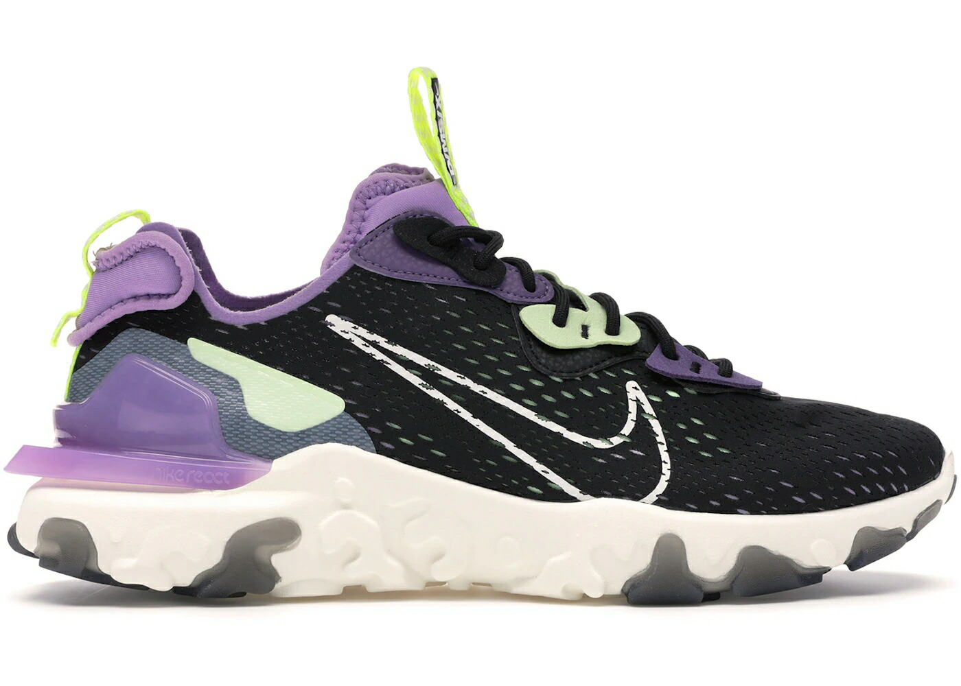 ナイキ リアクト 紫 パープル 黒いこと 黒いこと 薄墨色 薄墨色 スニーカー メンズ NIKE REACT VISION GRAVITY PURPLE VOLT / BLACK SAIL DARK SMOKE GREY
