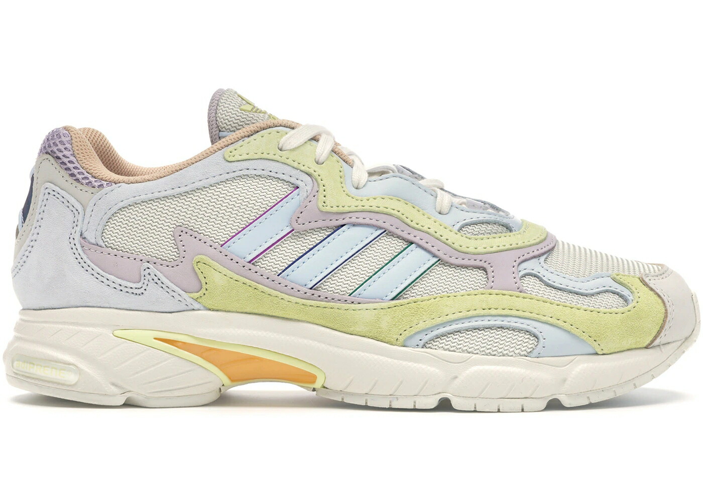 アディダス ラン 白色 ホワイト 青色 ブルー 黄色 イエロー スニーカー メンズ ADIDAS TEMPER RUN PRIDE (2019) / OFF WHITE BLUE TINT ICE YELLOW