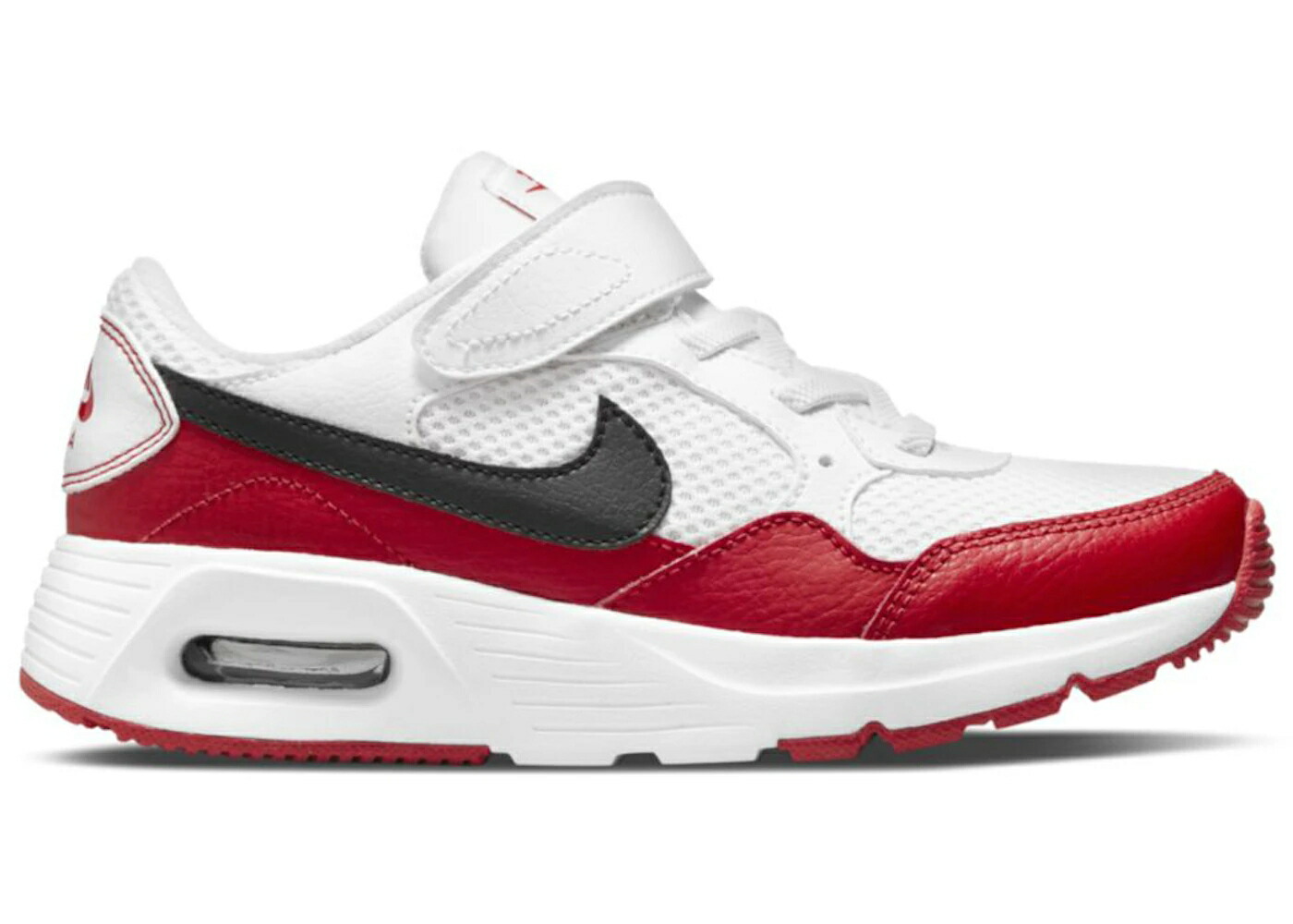 ナイキ マックス 白色 ホワイト 赤 レッド 黒色 ブラック エアマックス ジュニア キッズ NIKE AIR MAX SC WHITE UNIVERSITY RED (PS) / WHITE UNIVERSITY RED BLACK ベビー マタニティ スニーカー｜スニケス