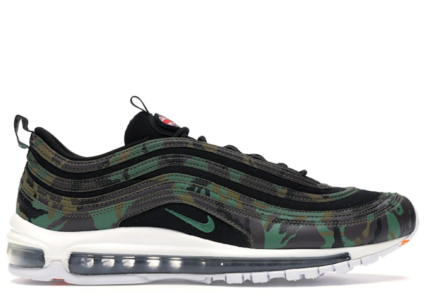 ナイキ マックス カントリー カモ柄 緑 グリーン 黒色 ブラック エアマックス スニーカー メンズ NIKE AIR MAX 97 COUNTRY CAMO (UK) / RAW UMBER FORTRESS GREEN BLACK