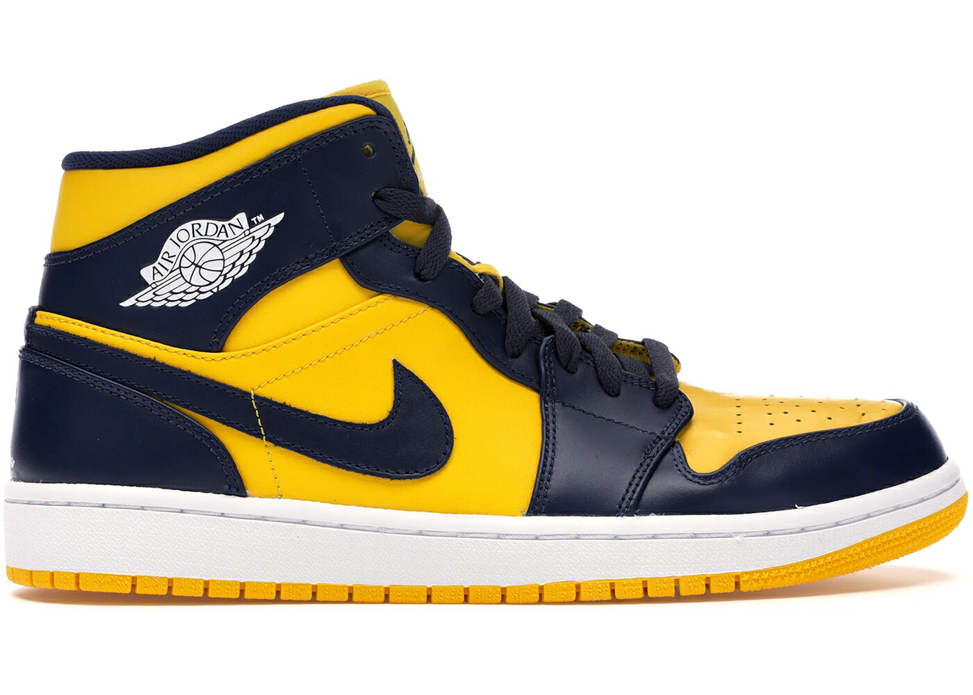 ナイキ ジョーダン ミッド ミシガン湖 紺色 米国海軍 スニーカー メンズ JORDAN 1 MID MICHIGAN / VARSITY MAIZE MIDNIGHT NAVY
